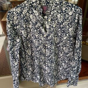 J. Crew Floral Ruffle Blouse